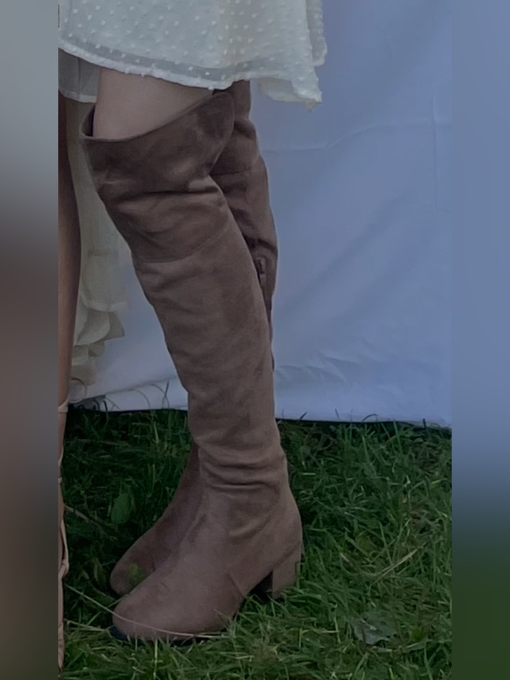 Kids Over-the-Knee Brown Suede-Look Boots